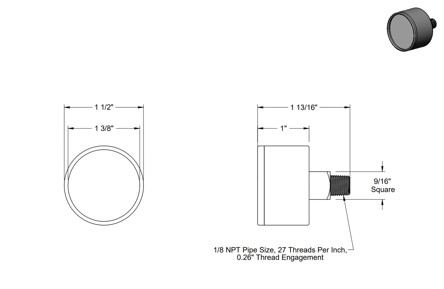 Bulkhead Vacuum Gauge